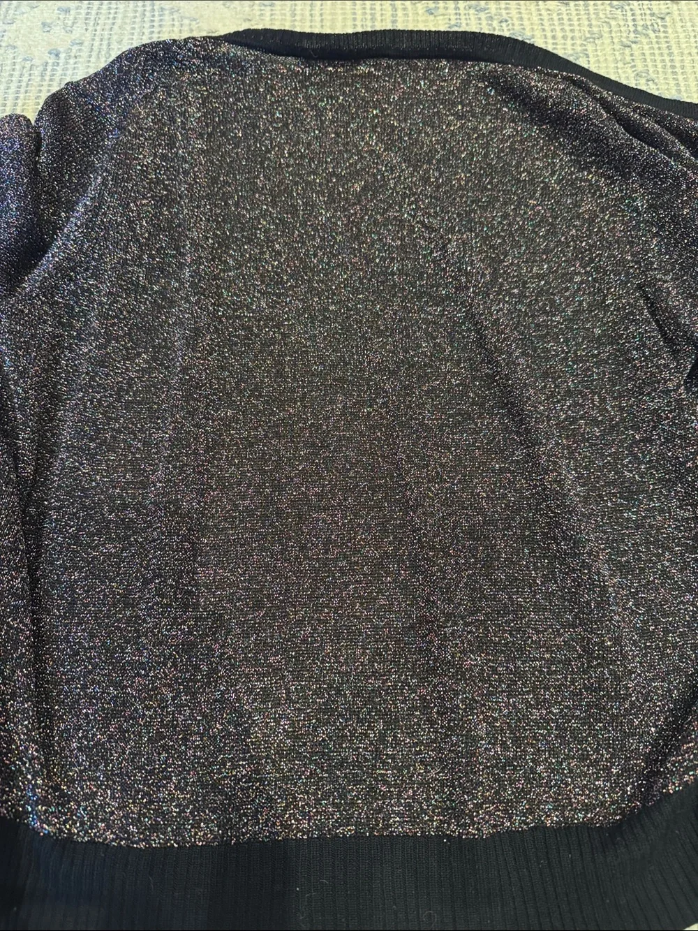 White + Warren rainbow Sparkle Crewneck Button-Front Cardigan - L